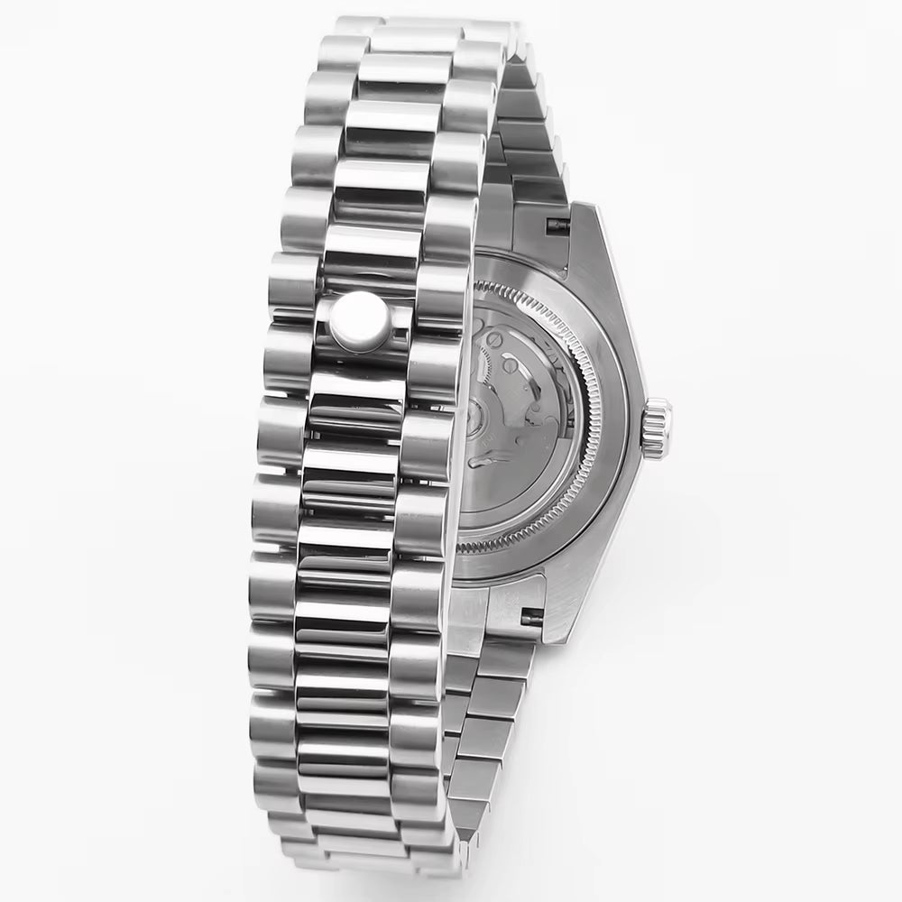 36Mm NH35 Diamond Jungle Men'S Watches Automatic Mechanical Sapphire Dates Display Magnifier Watch for Man Reloj Et