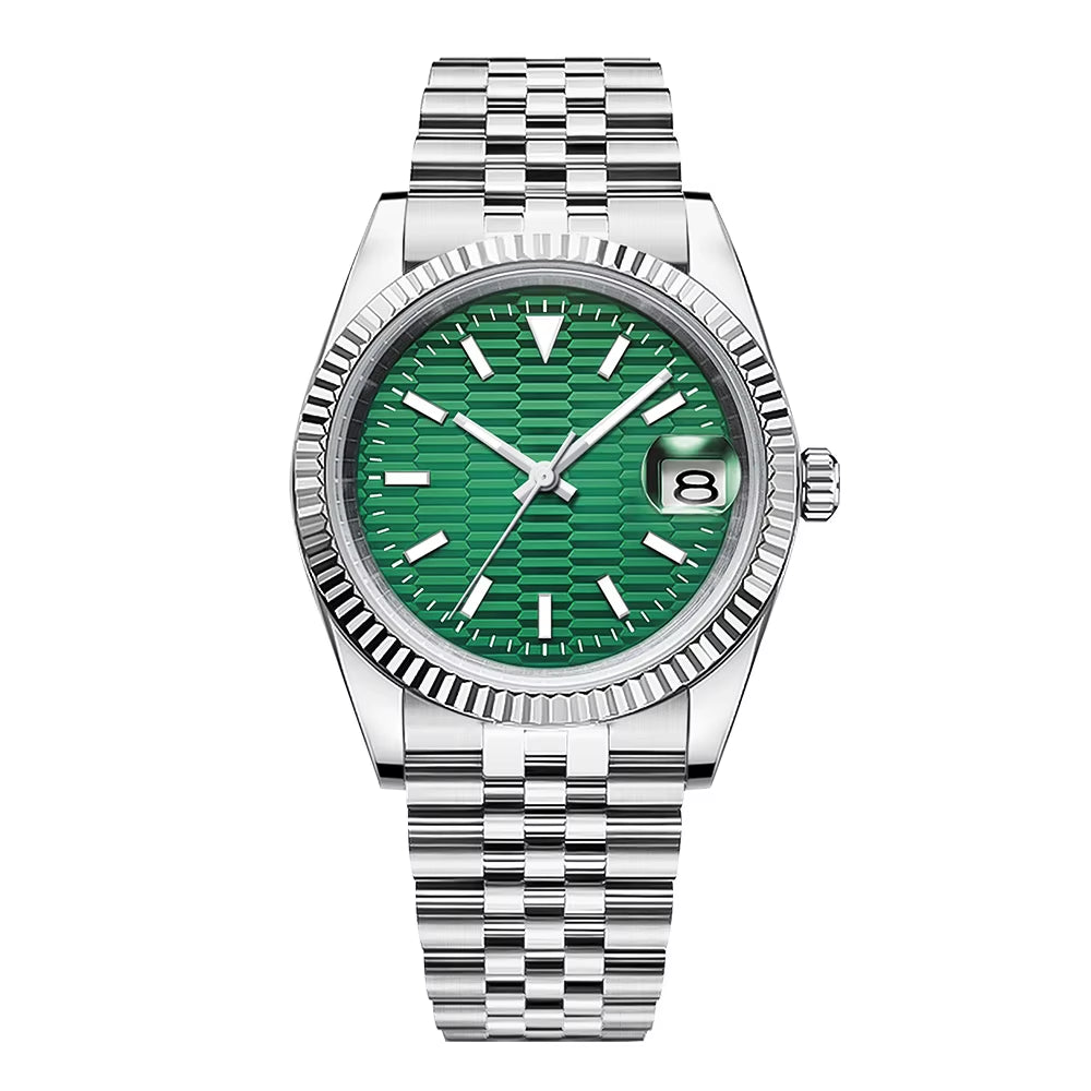 36Mm NH35 Diamond Jungle Men'S Watches Automatic Mechanical Sapphire Dates Display Magnifier Watch for Man Reloj Et
