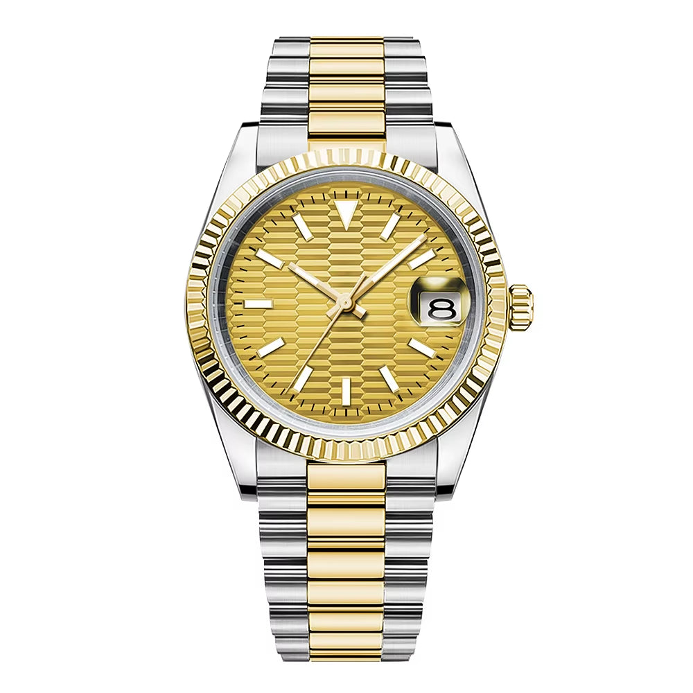 36Mm NH35 Diamond Jungle Men'S Watches Automatic Mechanical Sapphire Dates Display Magnifier Watch for Man Reloj Et