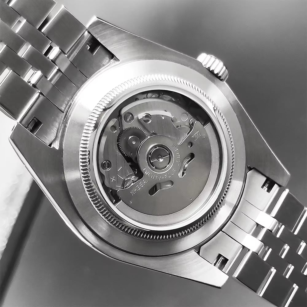 36Mm NH35 Diamond Jungle Men'S Watches Automatic Mechanical Sapphire Dates Display Magnifier Watch for Man Reloj Et